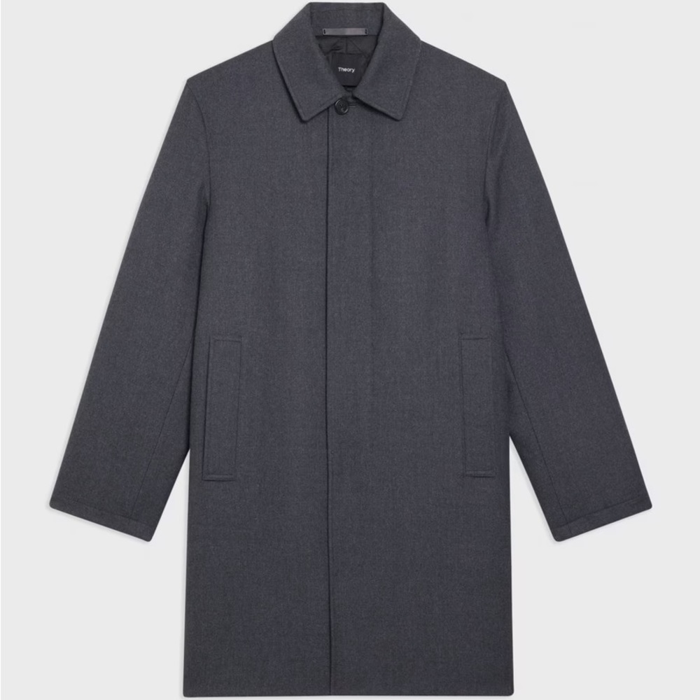 Theory Din Coat in Double-Face Wool Flannel